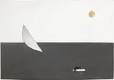 Arturo Vermi, Colloquio - Luna Sole Terra, 1977, acrylic and assemblaggio on canvas