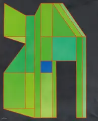 L'alone by Achille Perilli, 2007, mixed media on canvas, offered Dec 2022