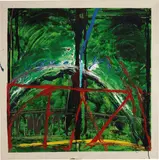 Mario Schifano, Tracciato - bella giornata 29-3-88, 1988, enamel and acrylic on canvas