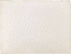 Senza titolo by Enrico Castellani, 1992, paper a rilievo, offered Dec 2022