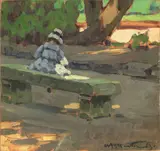 Manlio Martinelli, I giardini, oil on compensato