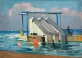 Estate by Renato Natali, oil on compensato, offered Oct 2022