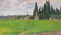 Piazzale del Poggio Imperiale by Ulvi Liegi, 1902, oil on canvas, offered Oct 2022