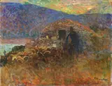 Plinio Nomellini, Ritorno all'ovile, oil on canvas