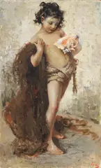 Vincenzo Irolli, Pescatorella, oil on canvas