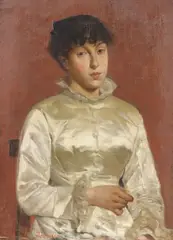Giacomo Grosso, Ritratto di fanciulla, oil on canvas