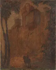 Giuseppe Cominetti, Castello con cavaliere, 1915, oil on canvas