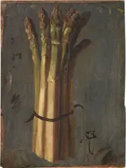 Giovanni Segantini, Asparagi, 1879, oil on paper applicata on cardboard