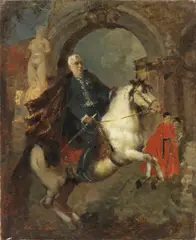 Alessio Issupoff, Cavaliere, oil on canvas