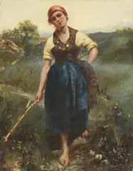 Valerio Laccetti, Pastorella, oil on canvas