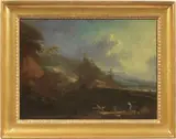 Vittorio Amedeo Cignaroli, Paesaggio al crepuscolo con figure