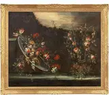 Francesco Guardi, Natura morta con fiori e un vassoio d'argento