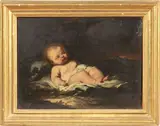 Valerio Castello, Gasù Bambino dormiente, oil on canvas