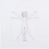 Antonio Bueno, Nudo vitruviano, 1972, pencil and penna on paper
