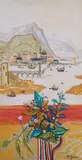 Alfredo Fabbri, Fiore su particolare di paesaggio del Ghirlandaio, 1994, acrylic on canvas