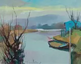 Silvio Polloni, Autunno sull'Arno, 1968, oil on canvas