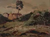Campagna by Gino Romiti, 1936, oil on faesite, offered Jul 2022