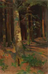 Bosco by Alphons Hollaender, oil on cardboard, offered Jul 2022