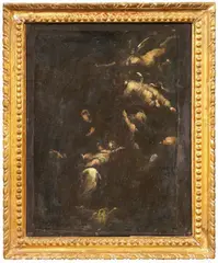 Simone Pignoni, Riposo dalla fuga in Egitto, oil on canvas