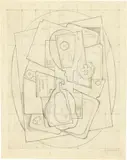 Gino Severini, Tracciato per «Nature morte», 1919, charcoal on paper