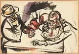 Renato Guttuso, Mangiatore di spaghetti, 1939, mixed media on paper applicata on canvas