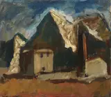 Mario Sironi, Paesaggio, oil on canvas