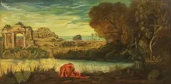 Paesaggio ideale by Giorgio de Chirico, oil on panel, offered May 2022