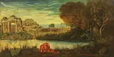 Giorgio de Chirico, Paesaggio ideale, oil on panel