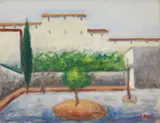 Il giardino by Ottone Rosai, 1955, oil on canvas, offered May 2022