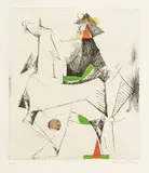 Composizione by Marino Marini, 1971, etching and acquatinta a colori, offered May 2022