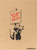 Get Out While You Can (Placard Rat) by Banksy, 2015, stencil and spray on cardboard, offered May 2022