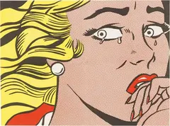 Crying Girl (mailer) by Roy Lichtenstein, 1963, lithograph offset, offered May 2022