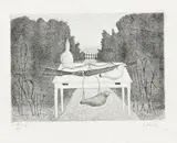 Giuseppe Viviani, Il fucile (sul tavolo), 1940, etching on rame