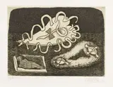 Giuseppe Viviani, Dolci e bambola, 1949, etching on rame