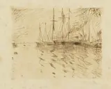 Emil Nolde, Schiffe (Navi), 1907, etching