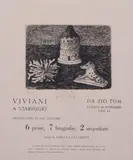 Giuseppe Viviani, Invito alla serata di presentazione del volume 6.7.2, 1950, etching on rame
