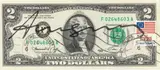 Andy Warhol, Two Dollars Jefferson, mixed media on banconota