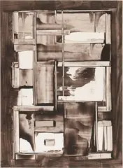 Manlio Rho, Composizione, inchiostro on paper incollata on cardboard