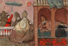 Pretini by Nino Caffè, 1972, oil on canvas, offered May 2022