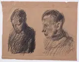 Mario Sironi, Due teste, pencil on paper