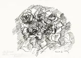 Ennio Morlotti, Fiori, ink on paper