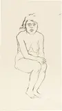 Nudo seduto by George Grosz, 1922, ink on paper, offered May 2022