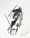 Emilio Vedova, Poliziotto, 1961, pastel on paper