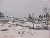 Domenico De Bernardi, Neve a Besozzo, 1942, oil on panel