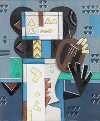 Ibrahim Kodra, Apollo precoce, 1973, mixed media on canvas