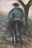 Giuseppe Cesetti, Buttero maremmano, oil on canvas