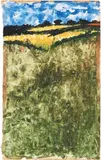Carlo Mattioli, Paesaggio, mixed media on paper