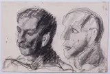 Mario Sironi, Due teste, charcoal and pencil on paper