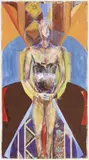 Bruno Ceccobelli, Pandora, collage and mixed media on stoffa applicata on paper
