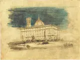 Pietro Annigoni, Firenze, tempera and ink on paper gessata